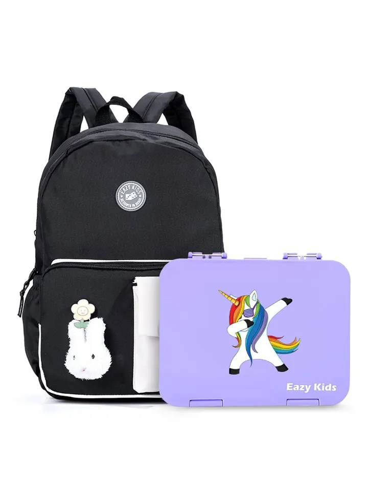 Vogue School Bag With Bento Lunch Box - Black