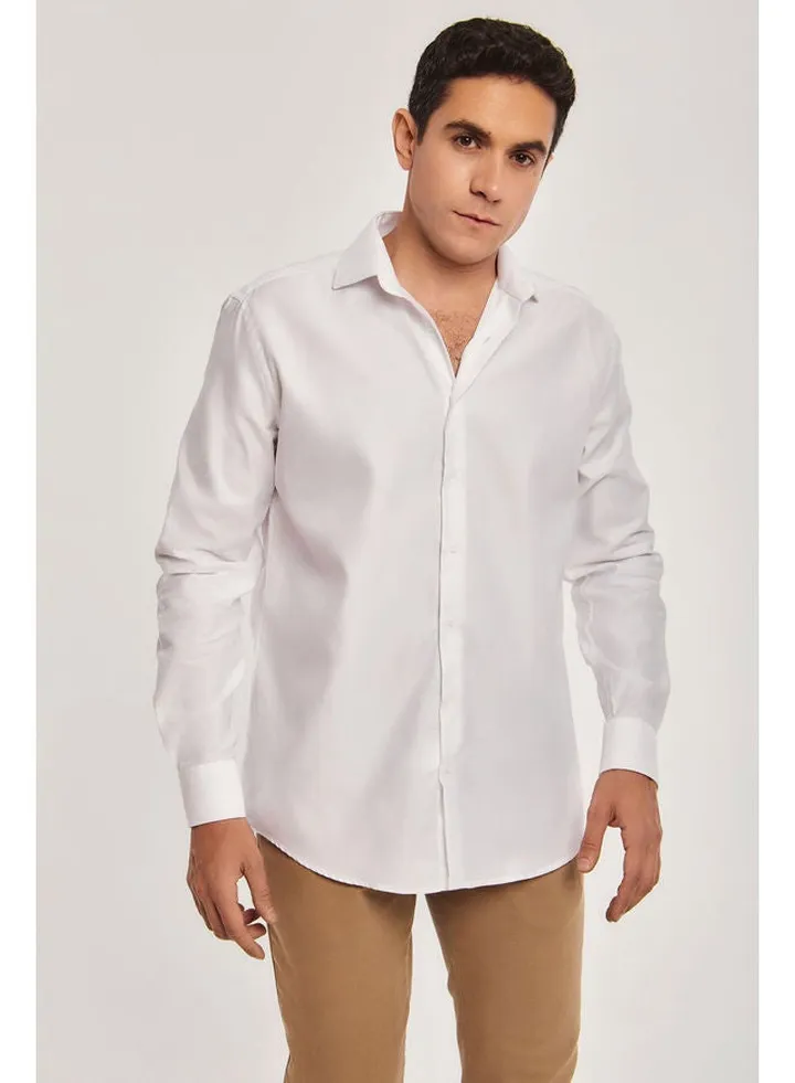 Classic Long Sleeve Regular Fit Dobby Cotton Shirt
