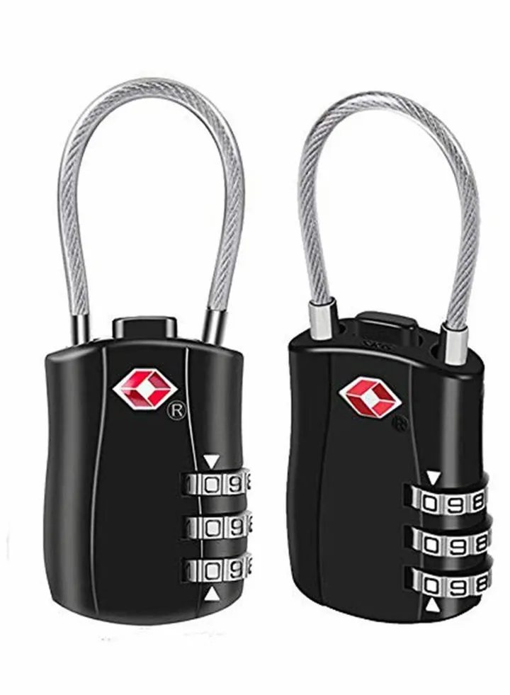 Suitcase Locks Luggage Locks, TSA Approved Luggage Lock, Zinc Alloy Security Padlock, 3-Dial Combination Padlock for Luggage, Suitcases, Backpacks, Duffle Bag Laptop Camera Bag 2Pcs