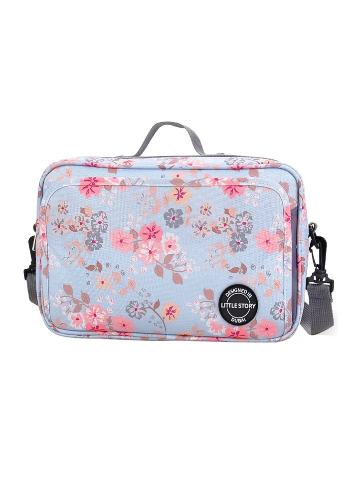 Baby Diaper Changing Clutch Kit - Floral Grey Floral Grey