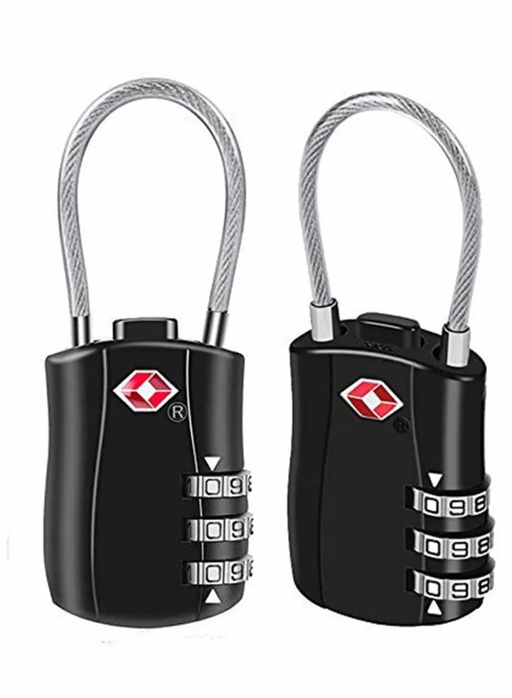 Suitcase Locks Luggage Locks, TSA Approved Luggage Lock, Zinc Alloy Security Padlock, 3-Dial Combination Padlock for Luggage, Suitcases, Backpacks, Duffle Bag Laptop Camera Bag 2Pcs