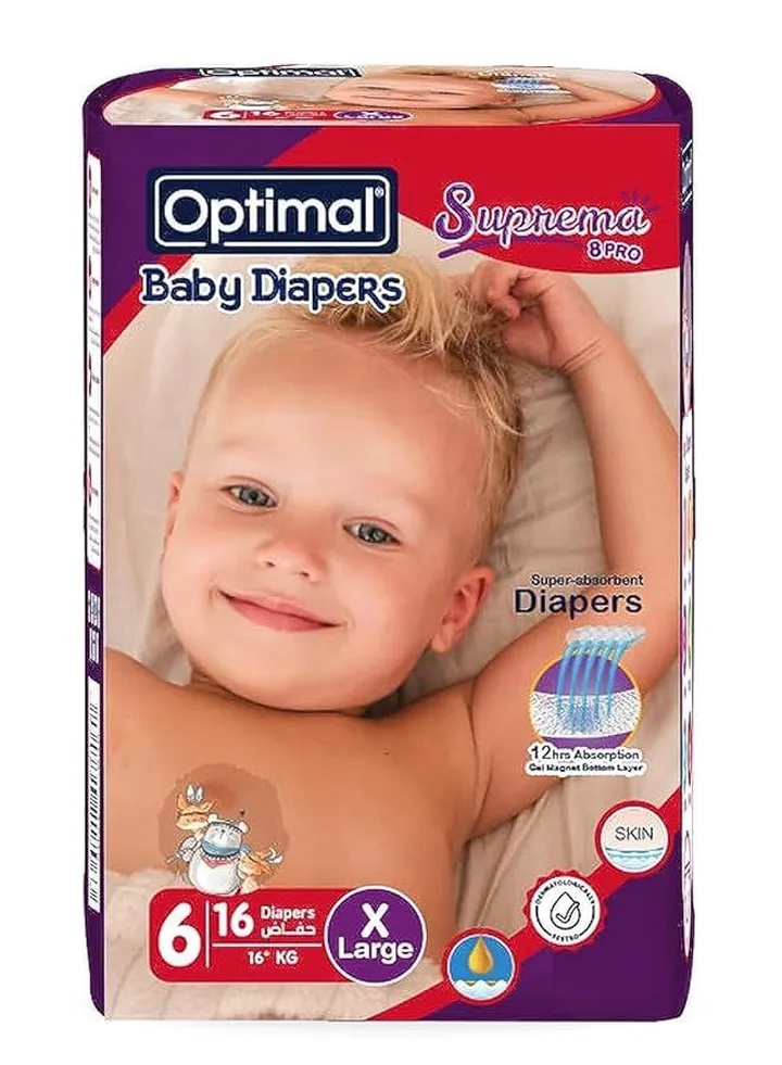 Baby Diaper 6 X Large 16+Kg 16 Pcs Transparent