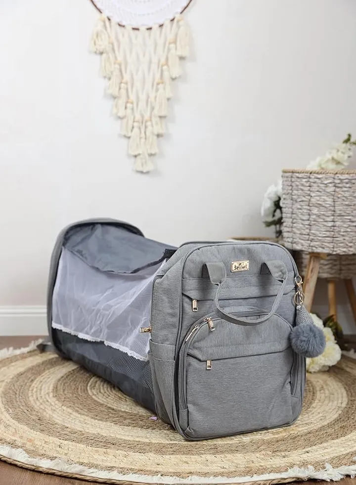 Mommy Bag With Changing Mat And Toy Grey