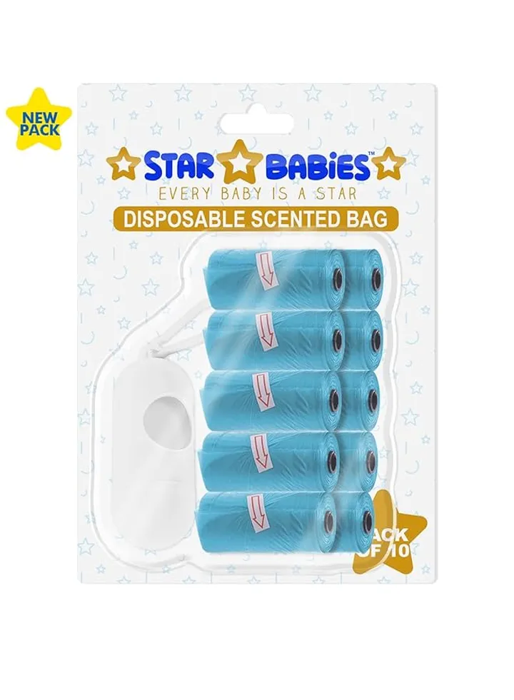 Scented Bag W Dispenser Blister Pack Of 10 150 Bags Blue