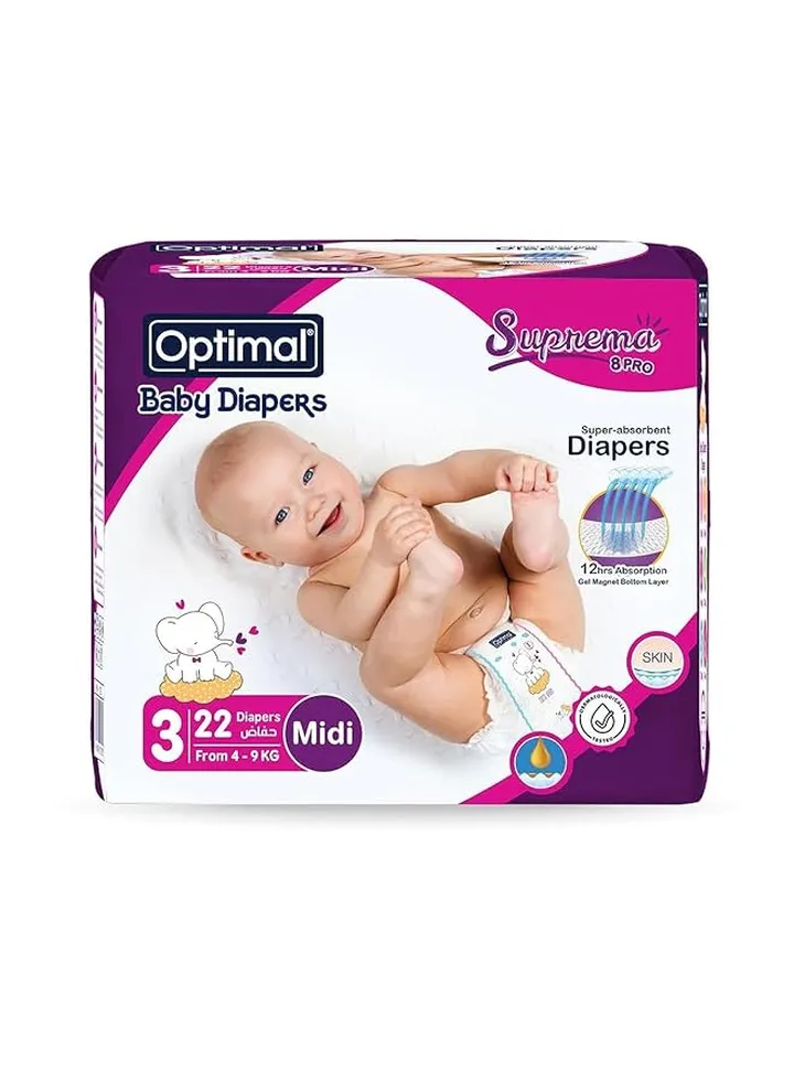 Baby Diaper 3 Midi 4 9Kg 22 Pcs Transparent