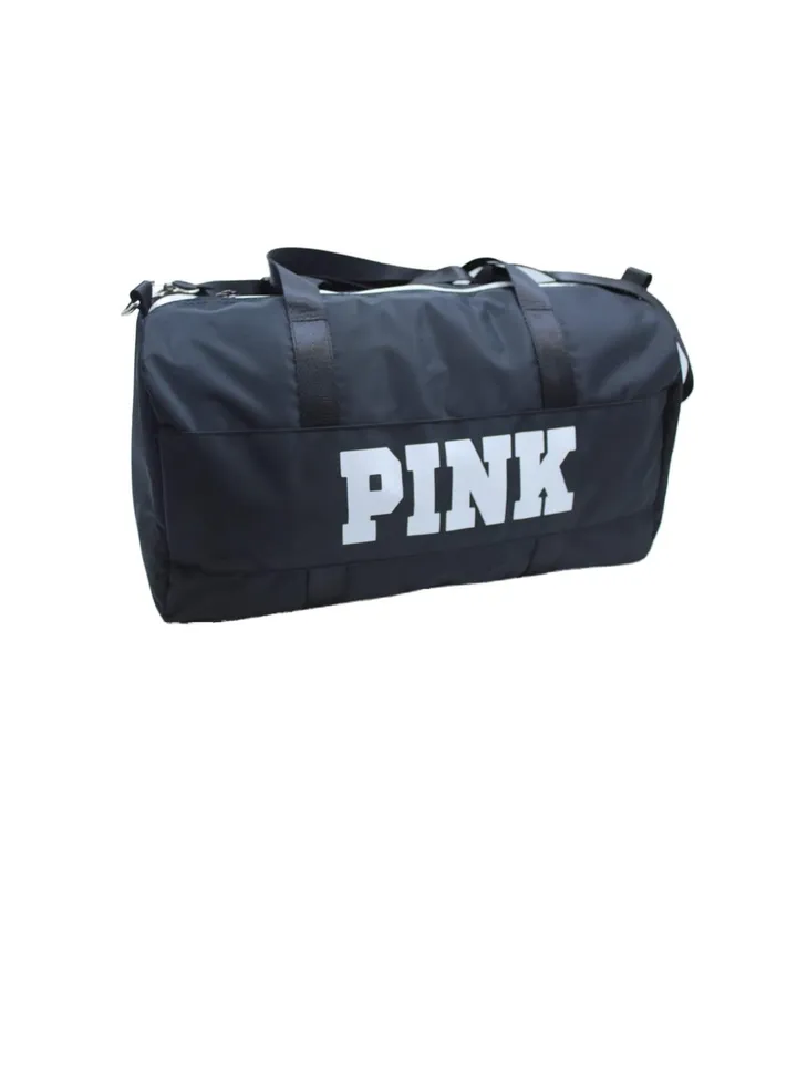 Gym bag for women, Oxford cloth “Pink” letter bag, large capacity crossbody bag, sports duffle bag, shoulder bag for training, travel and yoga, pink, 25 L, by SportQ