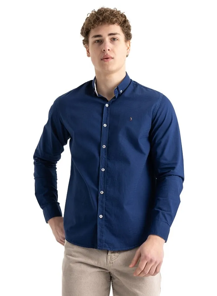 Shirt Men's, Stylish, Oxford Cotton , BLUE ,