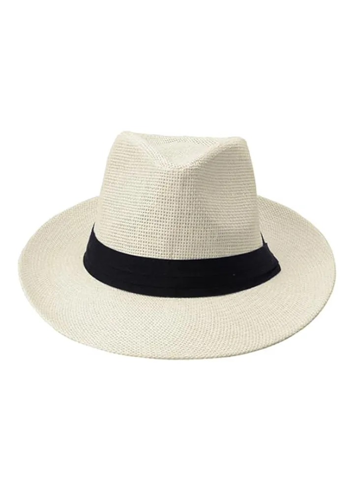 Ribbon Decor Panama Hat Beige