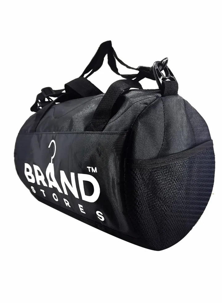 Brand Stores Canvas Gym Bag-Brand Stores -Black