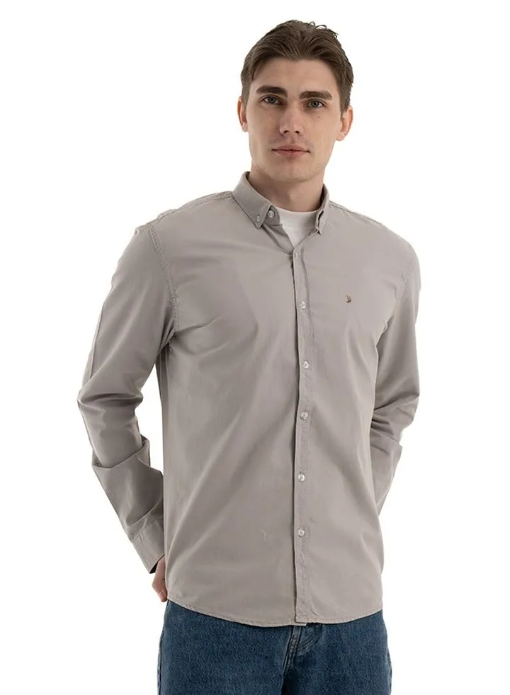 Plain cotton Oxford shirt