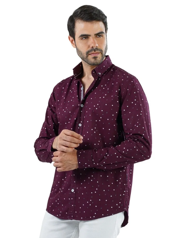 Men’s Shirt Casual - Burgundy