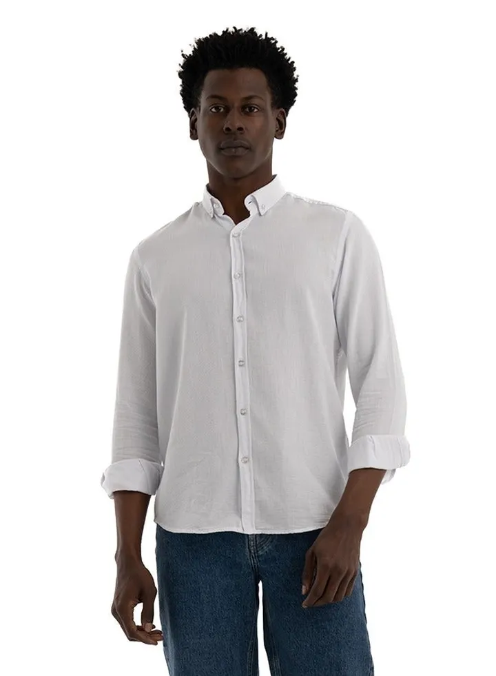 Shirt, Men's Stylish Soft And Flexible, Pique White