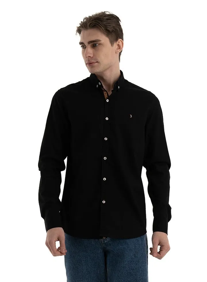 Shirt Men's, Stylish, Cotton , BLACK