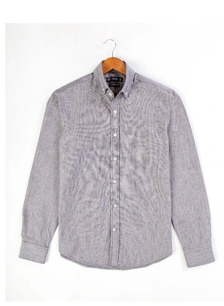 Men's Oxford Shirt With Sleeves - Grey