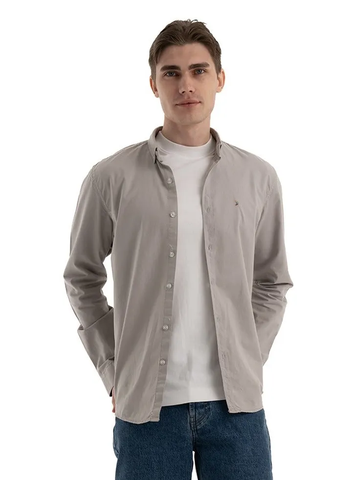 Shirt Men's, Stylish, Oxford Cotton , Silver