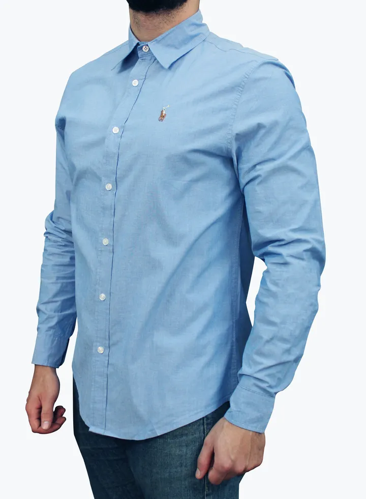 Ralph Lauren Polo The Iconic Slim Fit Light Blue Oxford Shirt