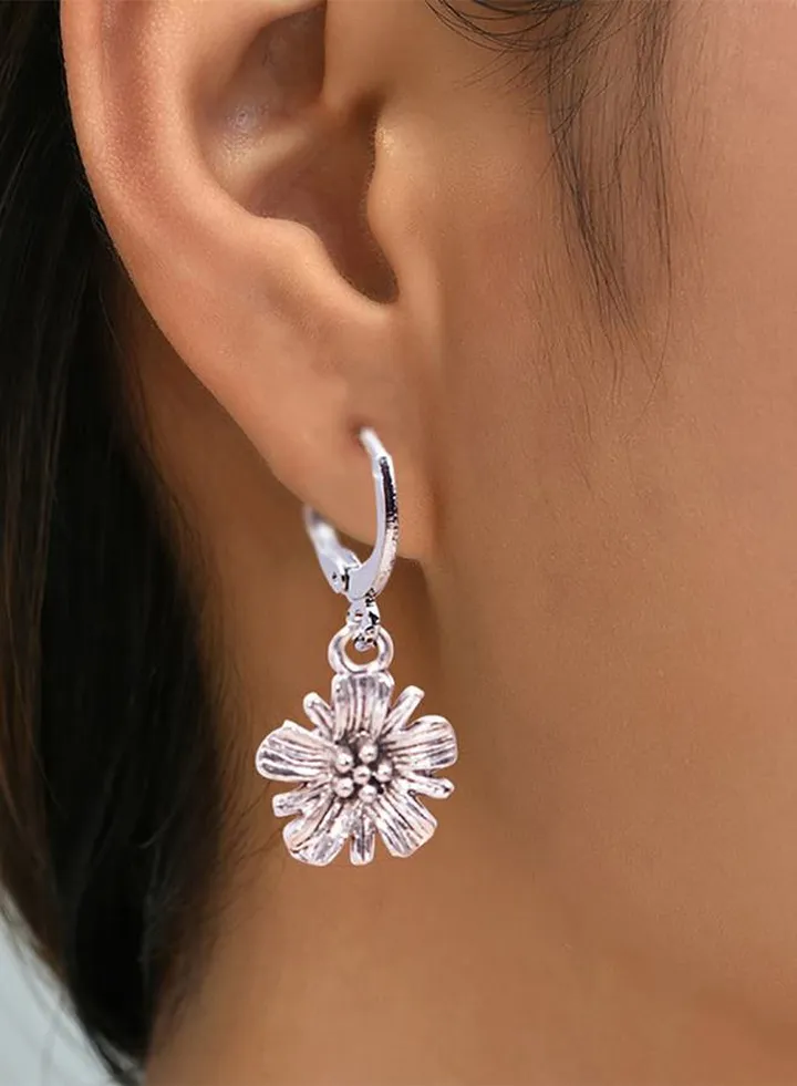 Floral Drop Hinge Earrings