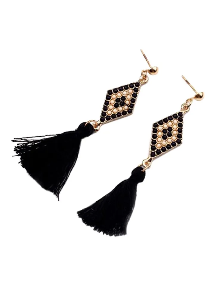Rhombic Tassel Earrings