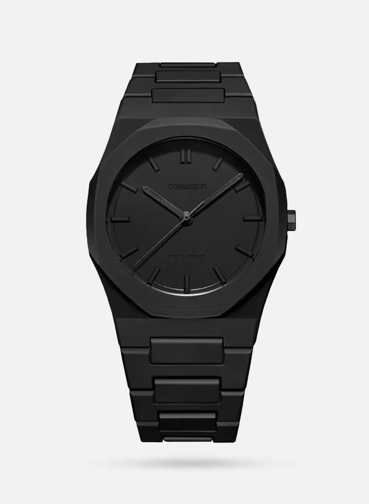 Black carbon men's watch