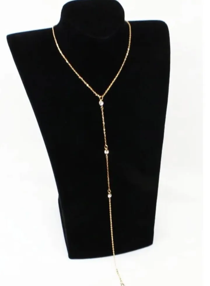 Long necklace with gold chain