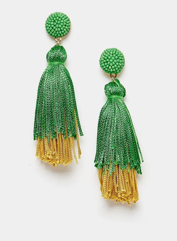 Two Tone Tassel Earrings