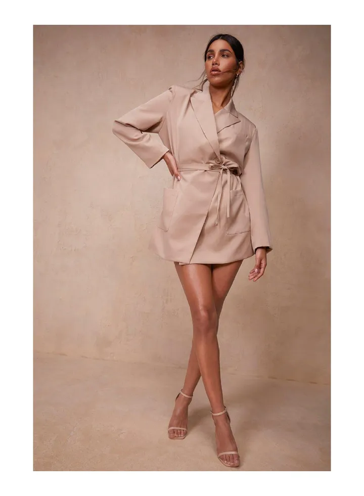 Belt Detail Blazer Dress