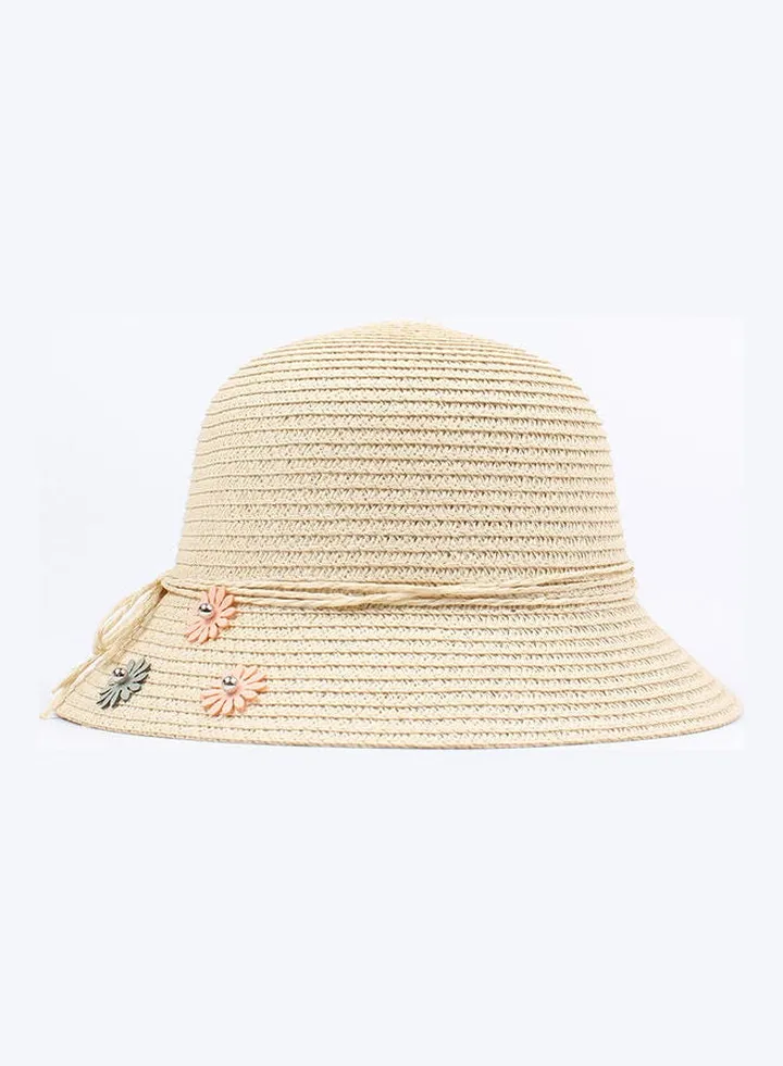 Wide Brim Floppy Summer Straw Casual Children Flat Pink