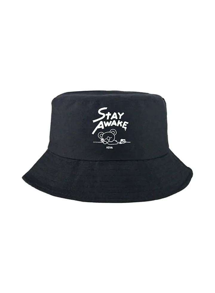 Koya Cartoon Pattern Bucket Hat Black