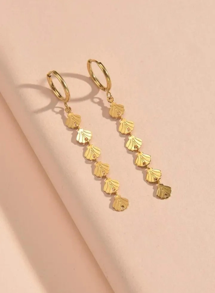Elegant Stainless Steel Gold Plated Earrings For Women