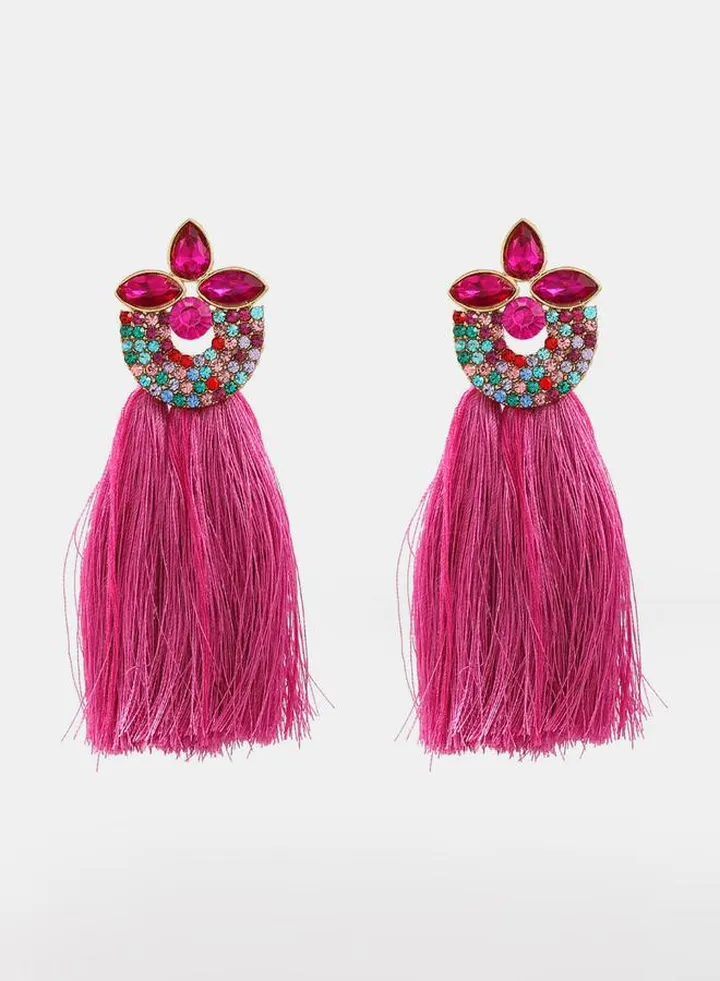 Embellished Tassel Earrings