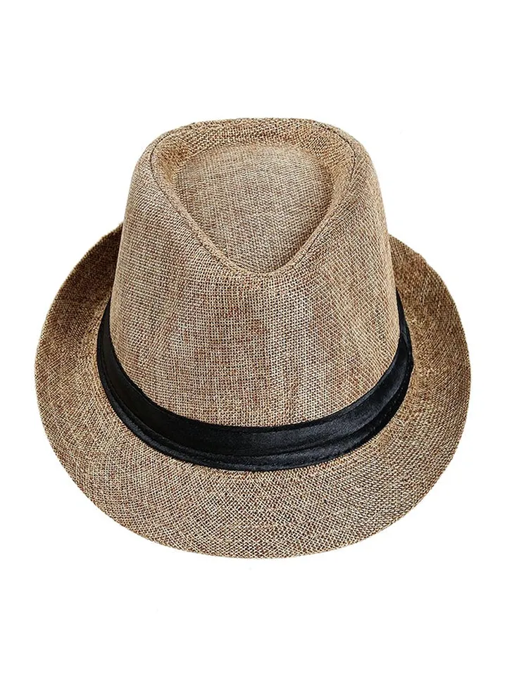 Solid Patterned Outdoor Sun Protection Hat Brown