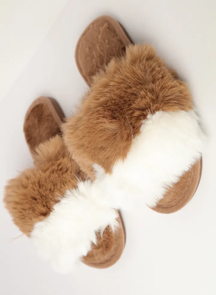 Women Slide Slipper Non-Slip Soft Velvet Platform Breathable Comfortable Open Toe for Indoor Use
