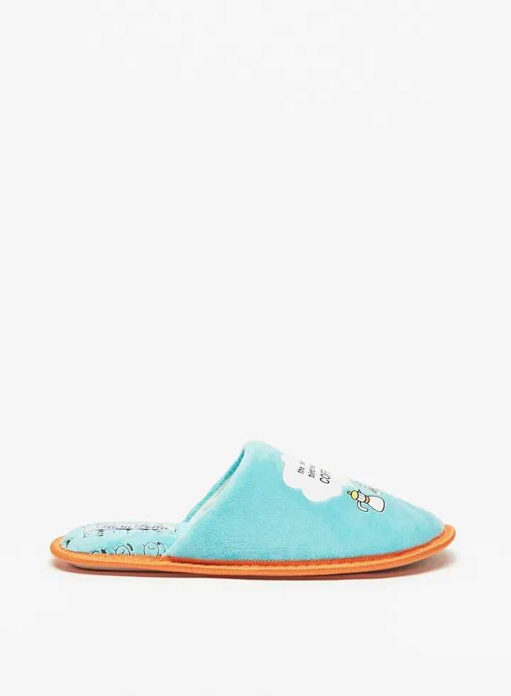 Womens Printed Slip On Bedroom Slippers