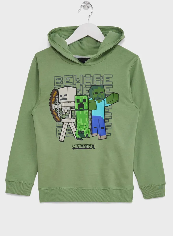 Minecraft Boys Printed Hoodie