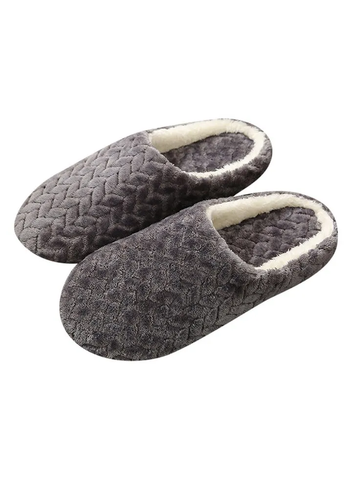 Casual Winter Slip-On Flat Lounge Shoes Grey