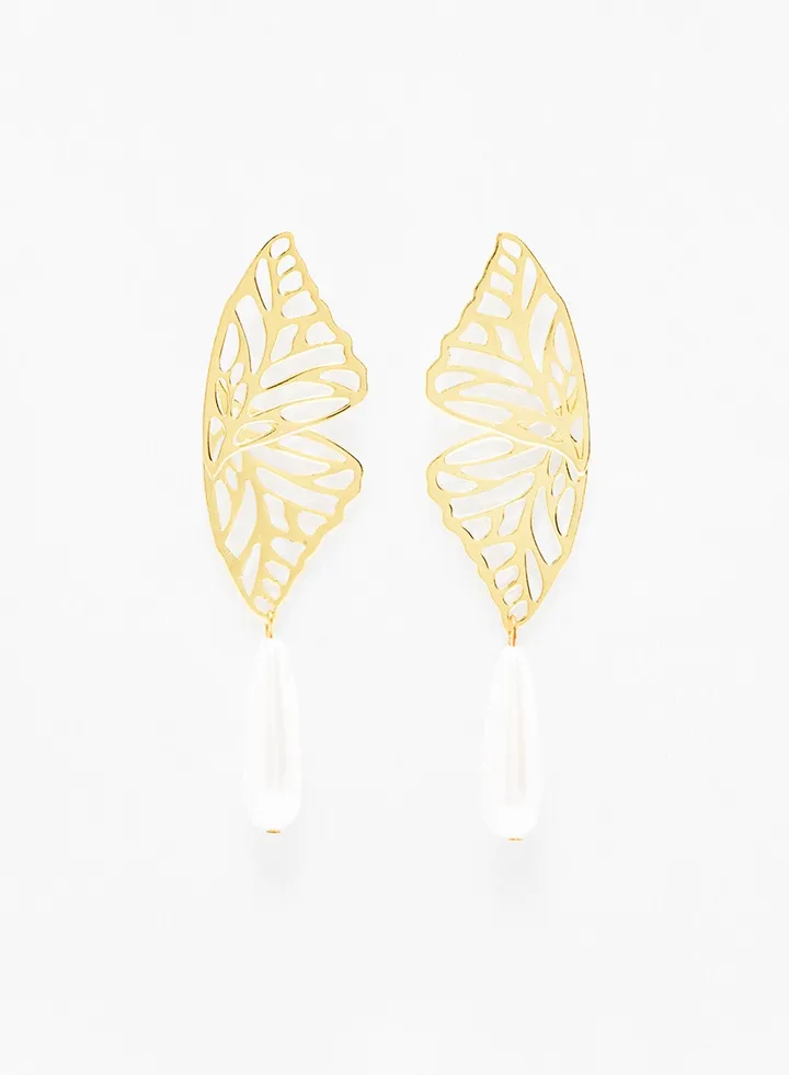 Butterfly Wing Gold Color Earrings