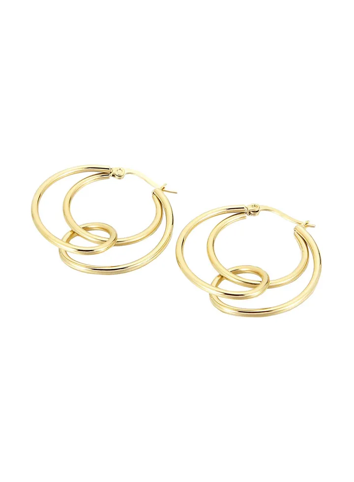Women's Stainless Steel Gold Earrings - LC.E.01091.110