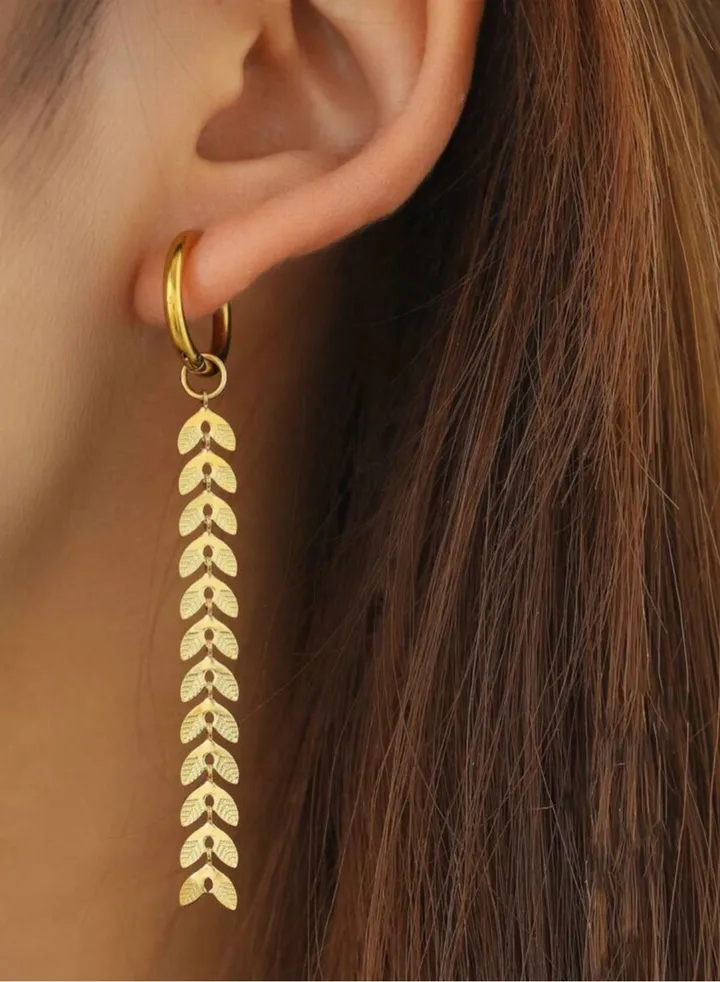 Elegant Stainless Steel Gold Plated Earrings For Women