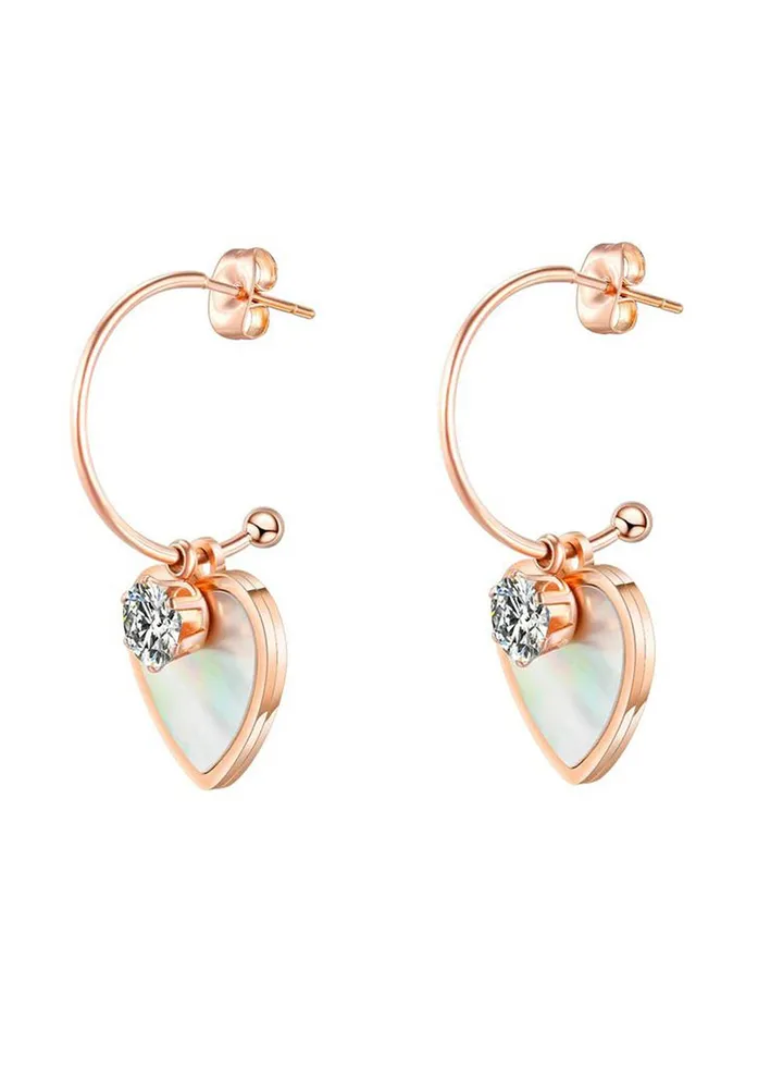 Women's Stainless Steel Rose Gold Earrings - LC.E.01077.420
