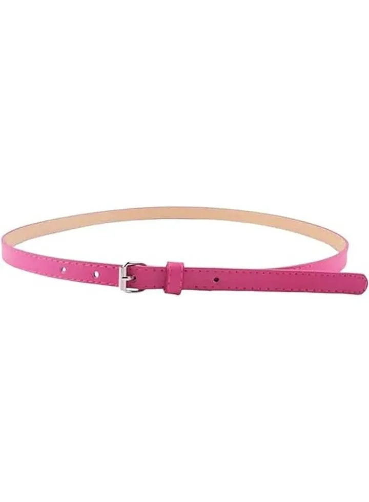 Women's Thin Leather Belt (Pink)