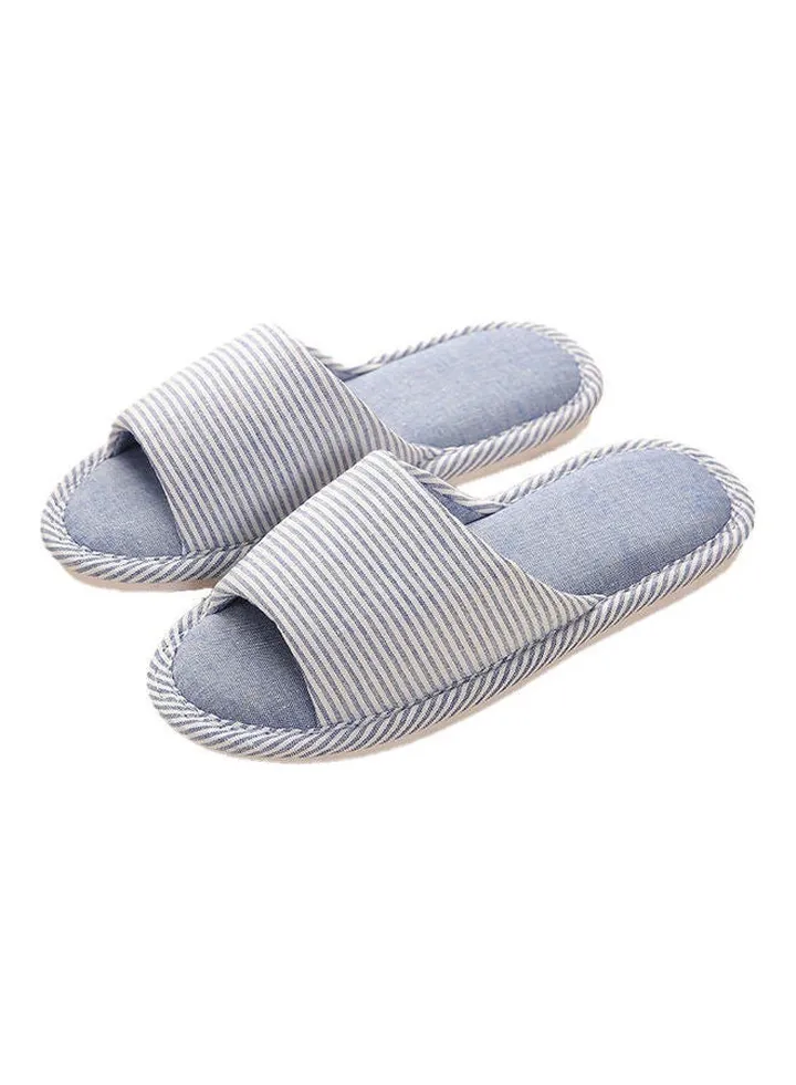 Striped Bedroom Slippers Blue