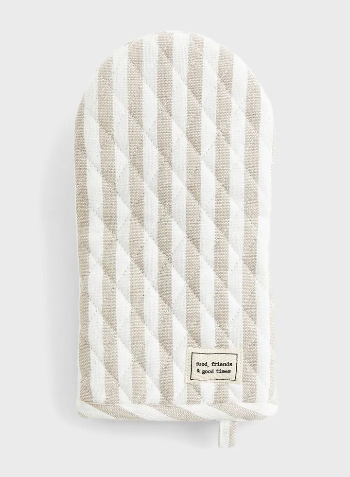 Linen-Blend Oven Glove-27X14