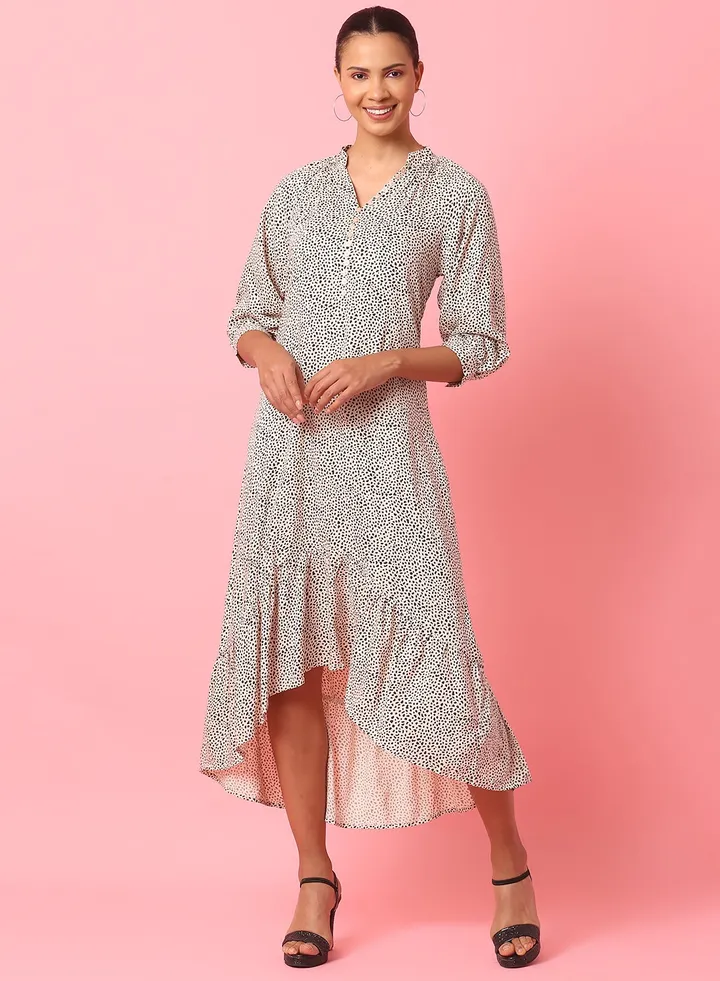 Casual Midi Long Evening Maxi Dress Beige/Black