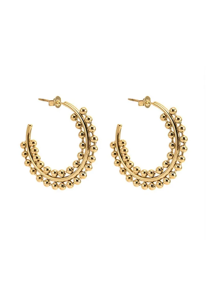Women's Stainless Steel Gold Earrings - LC.E.01296.110