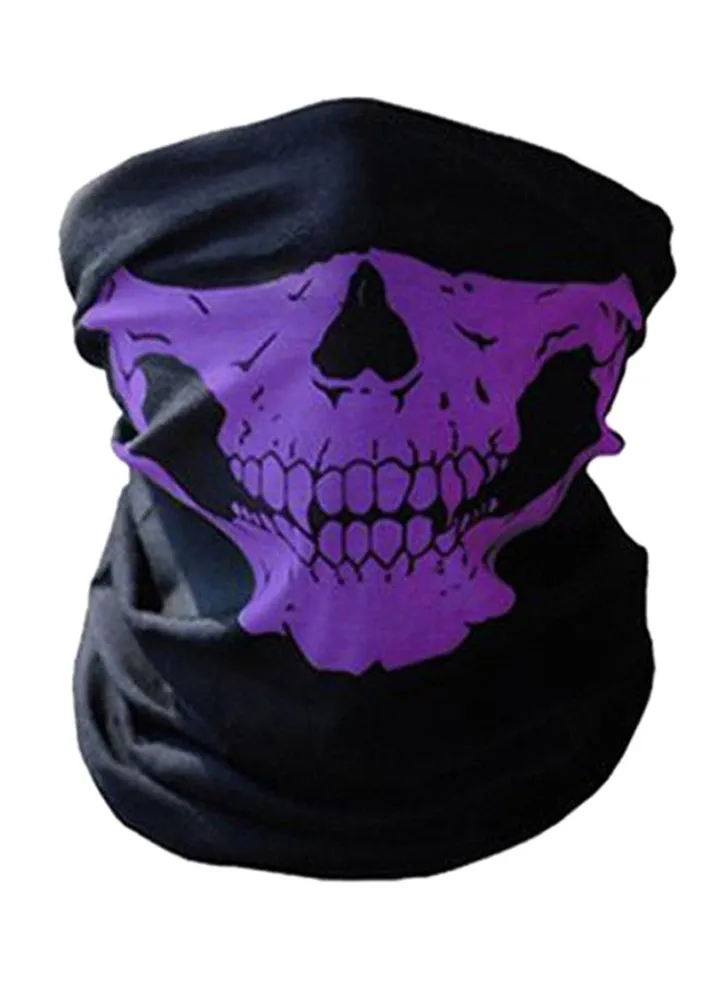 Skeleton Skull Headband Purple/Black