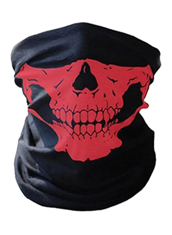 Skeleton Skull Headband Black/Red