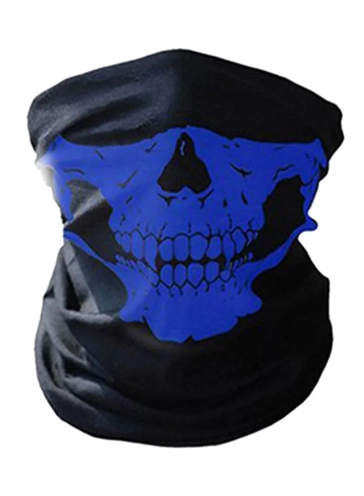 Skeleton Skull Headband Blue/Black