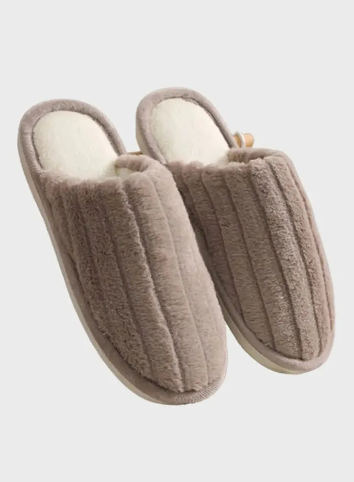 Non-Slip Warm Bedroom Slippers Brown