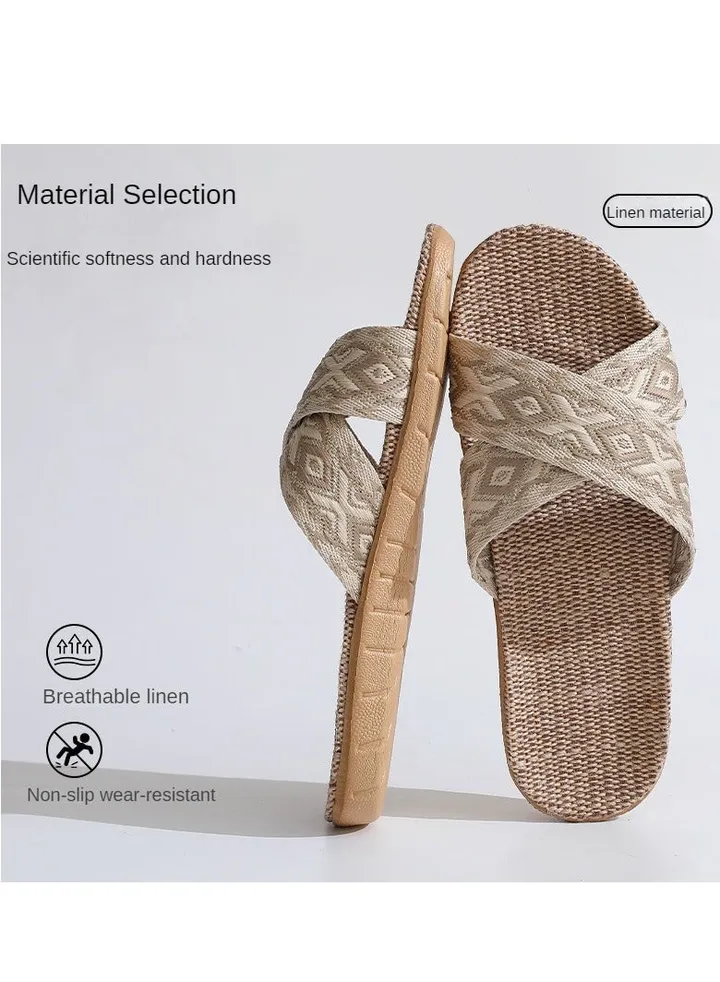AioTio Cozy Linen Indoor Slippers - Breathable and Comfortable House Shoes