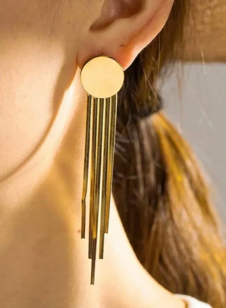 Elegant Stainless Steel Gold Plated Earrings For Women